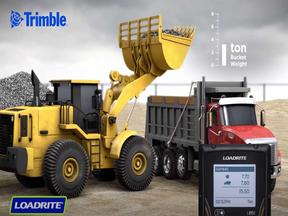 Loadrite video screenshot - wheel loader loading truck